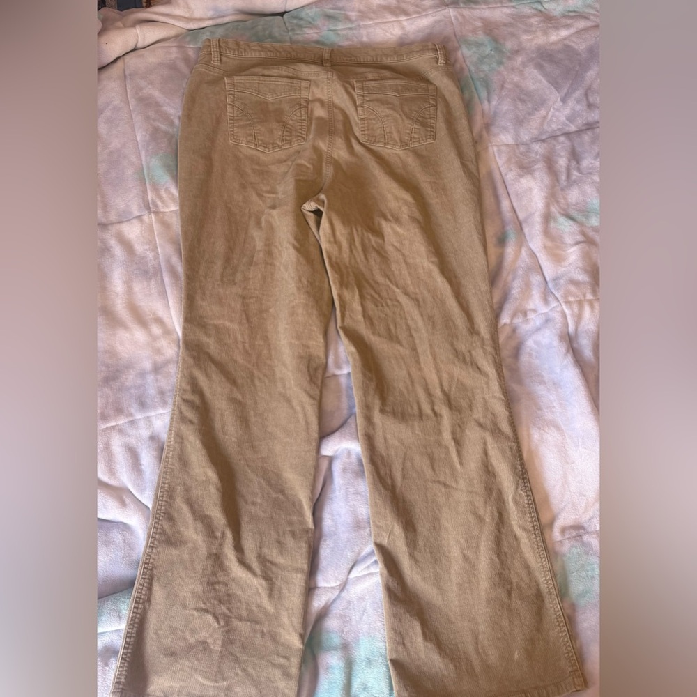 Venezia Wide Leg Corduroy Pants in Tan 20 tall